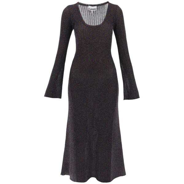 ガニー レディース ワンピース トップス Lurex-knit Midi Dress