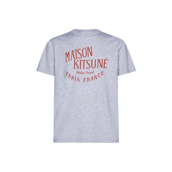 メゾン キツネ メンズ Tシャツ トップス T-Shirt Light grey melange