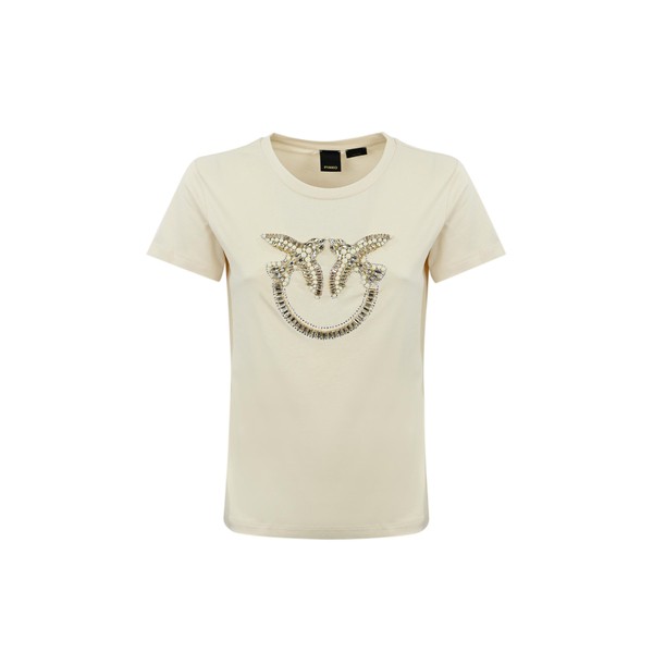 ピンコ レディース Tシャツ トップス T-shirt With Love Birds Jewel