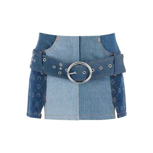 マリーン セル レディース スカート ボトムス Belted Patchwork