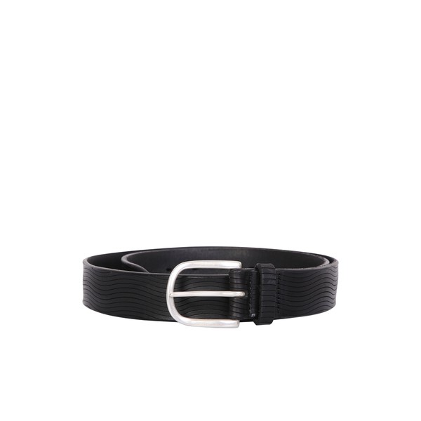 オルチアーニ メンズ ベルト アクセサリー Black Leather Belt Blackの