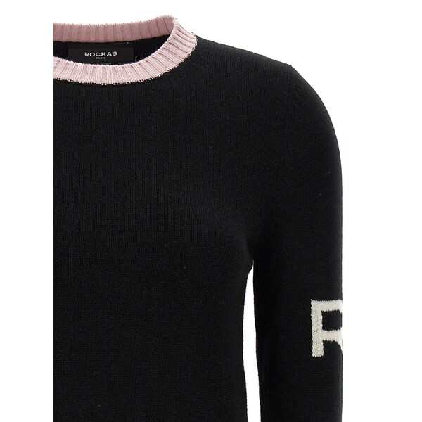 ロシャス レディース ニット&セーター アウター Logo Sweater BLACKの