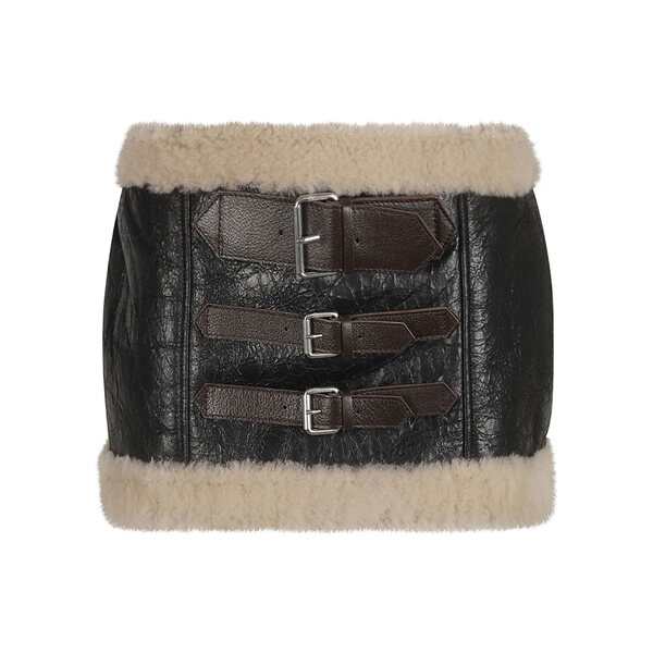 ブルマリン レディース スカート ボトムス Fur Trim Belted Short