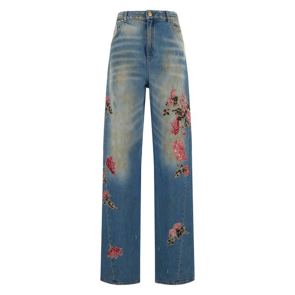 ブルマリン レディース デニムパンツ ボトムス Blue Embroidered Jeans