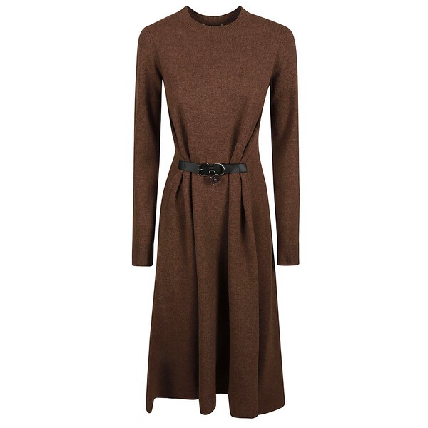 レディース ワンピース トップス Padlock Strap Tie Dress Chocolate Brown