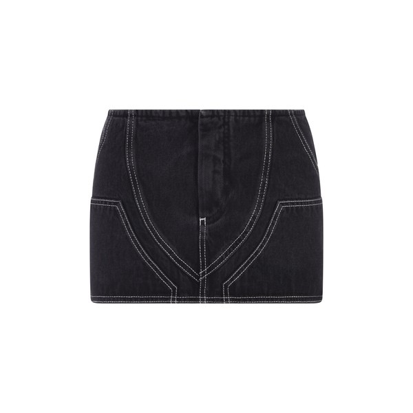 オフホワイト レディース スカート ボトムス Black Denim Mini Skirt