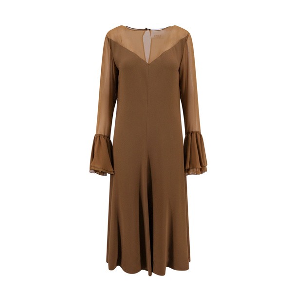 エリカ・カヴァリーニ レディース ワンピース トップス Dress Brown