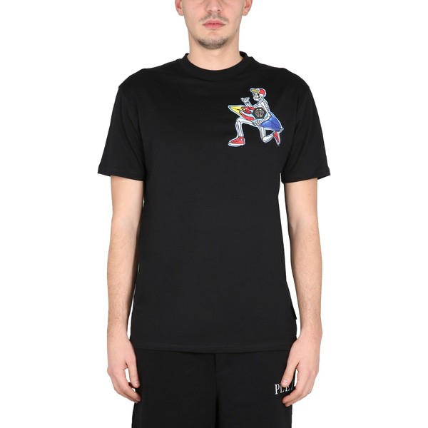 フィリッププレイン メンズ Tシャツ トップス Crewneck T-shirt NERO