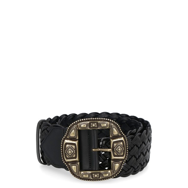 Braided leather belt in black - Etro