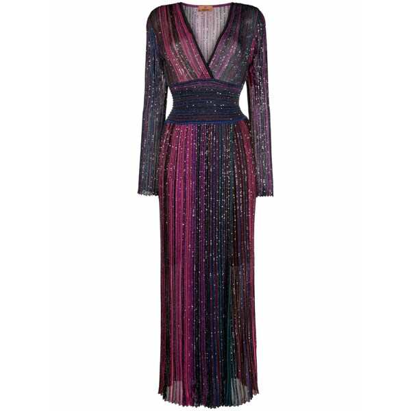 ミッソーニ レディース ワンピース トップス Silk Striped Maxi Dress