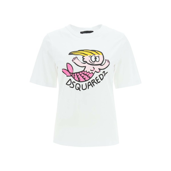 ディースクエアード レディース Tシャツ トップス Mermaid Print T