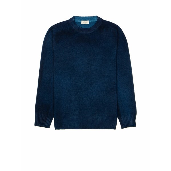 アルテア メンズ ニット&セーター アウター Navy Blue Crew Neck