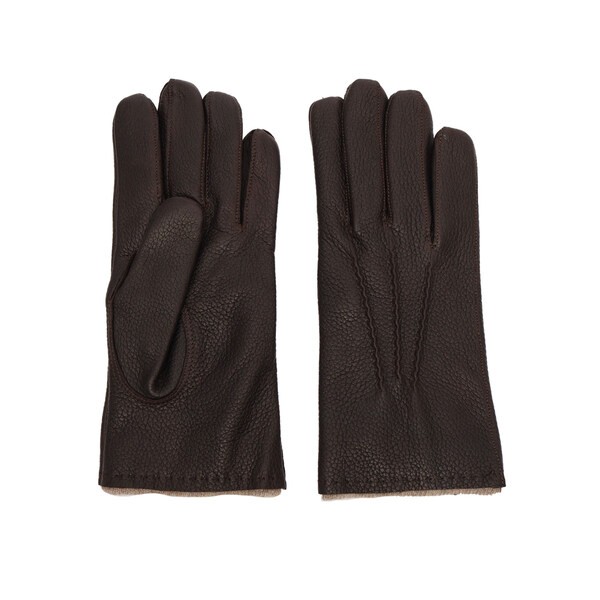 オルチアーニ メンズ 手袋 アクセサリー Grained Leather Gloves BROWN