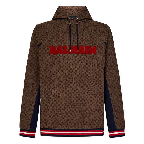 バルマン メンズ パーカー・スウェットシャツ アウター Sweatshirt Brown