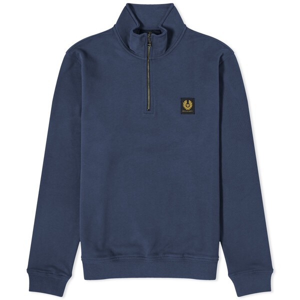 ベルスタッフ メンズ パーカー・スウェットシャツ アウター Belstaff Patch Quarter Zip Sweat Blue｜au PAY  マーケット