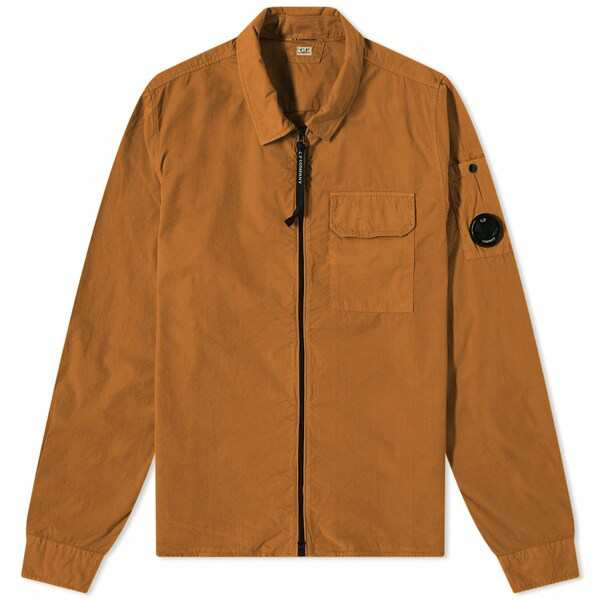 シーピーカンパニー メンズ ジャケット＆ブルゾン アウター CP Company Arm Lens Zip Overshirt Brown｜au  PAY マーケット