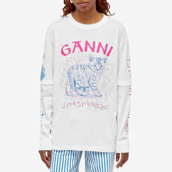 ショッピング大人気 ガニー レディース Tシャツ トップス GANNI Cat