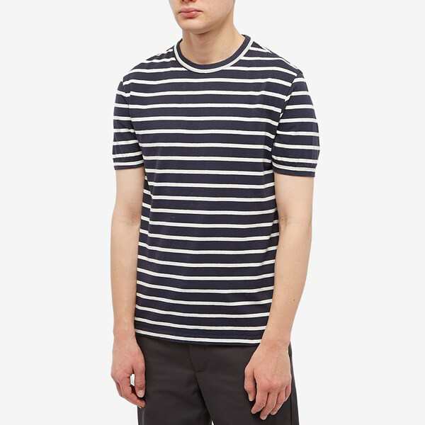 オフィシンジェネレール メンズ Tシャツ トップス Officine Generale Slub Cotton Stripe T-Shirt  Neutrals｜au PAY マーケット