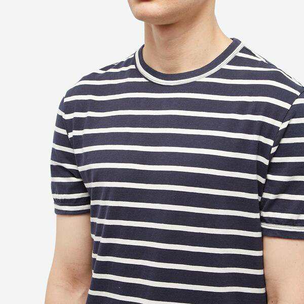 オフィシンジェネレール メンズ Tシャツ トップス Officine Generale Slub Cotton Stripe T-Shirt  Neutrals｜au PAY マーケット