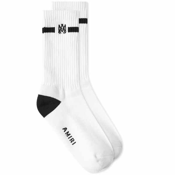 アミリ メンズ 靴下 アンダーウェア AMIRI MA Embroidery Sock Blackの