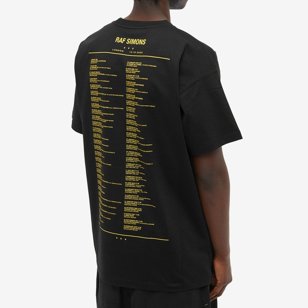 ラフ・シモンズ メンズ Tシャツ トップス Raf Simons Printworks Tour