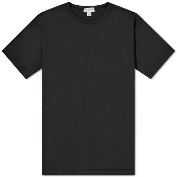 サンスペル メンズ Tシャツ トップス Sunspel Classic Crew Neck T-Shirt Black｜au PAY マーケット