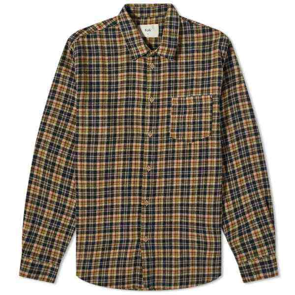 フォーク メンズ シャツ トップス Folk Relaxed Fit Shirt Greyの通販