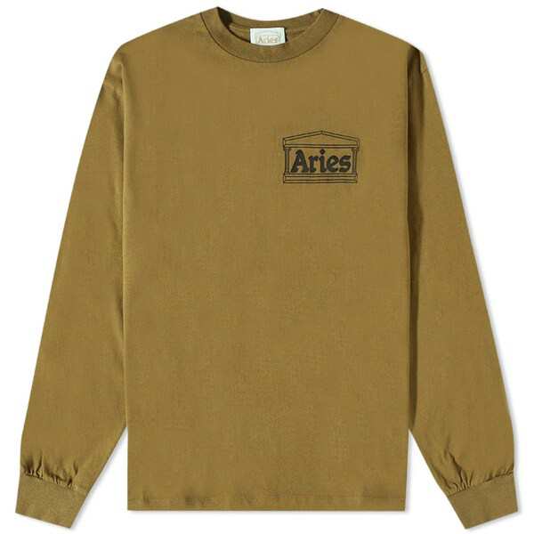 アリーズ メンズ Tシャツ トップス Aries Long Sleeve Temple T-Shirt