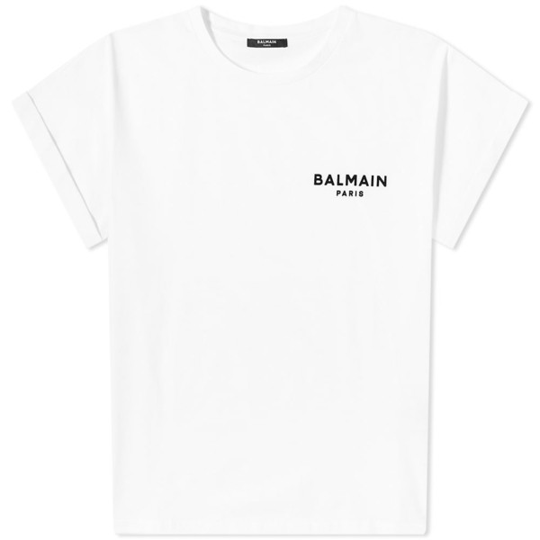 バルマン レディース シャツ トップス Balmain Flock Logo T-Shirt