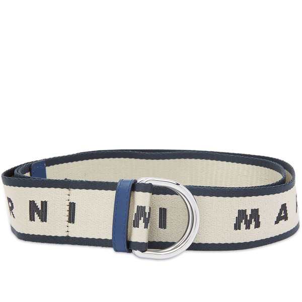 マルニ メンズ ベルト アクセサリー Marni Logo Taped Belt Blue