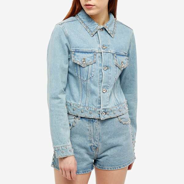 パコ・ラバンヌ レディース ジャケット＆ブルゾン アウター Paco Rabanne Studded Denim Jacket Blue｜au PAY  マーケット