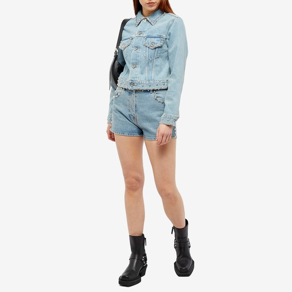 パコ・ラバンヌ レディース ジャケット＆ブルゾン アウター Paco Rabanne Studded Denim Jacket Blue｜au PAY  マーケット