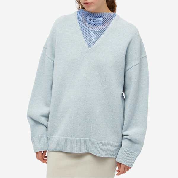 ラフ・シモンズ レディース ニット&セーター アウター Raf Simons Loose Fit V-Neck Sweater Blue｜au PAY  マーケット