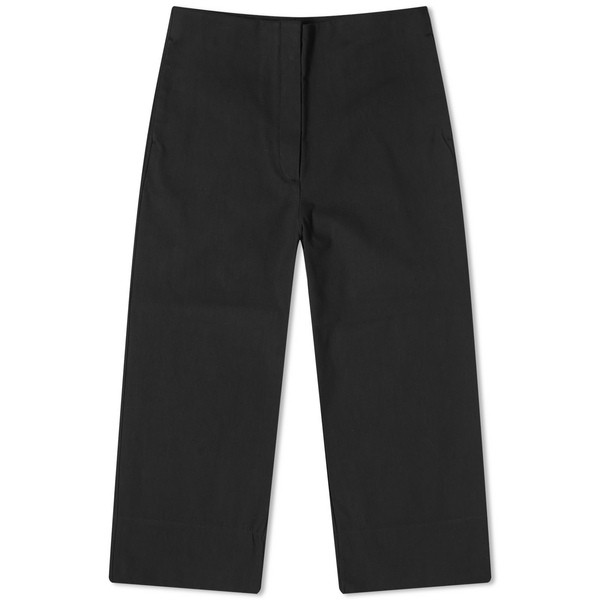 Black Black Stretch Seersucker Cropped Pants