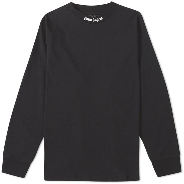 パーム・エンジェルス メンズ Tシャツ トップス Palm Angels Long Sleeve Logo Mock Neck T-Shirt  Black｜au PAY マーケット