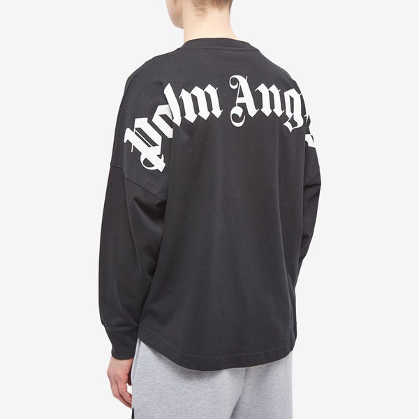 パーム・エンジェルス メンズ Tシャツ トップス Palm Angels Long Sleeve Logo Mock Neck T-Shirt  Black｜au PAY マーケット