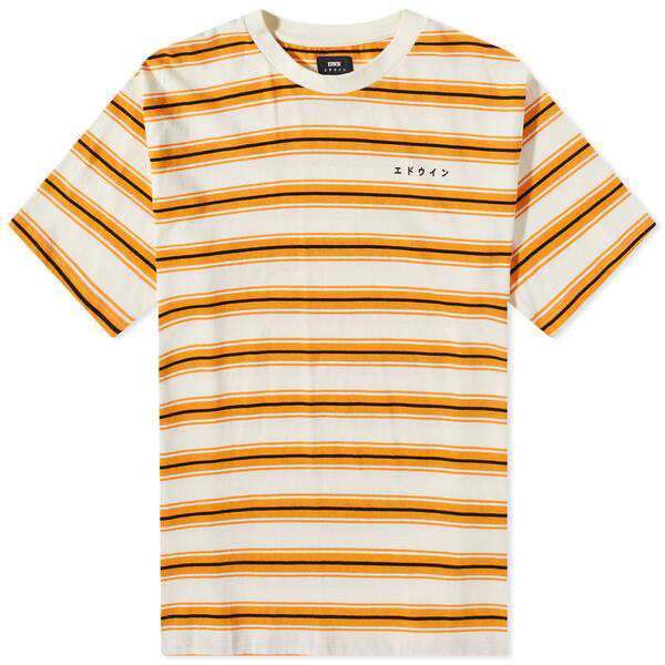 エドウィン メンズ Tシャツ トップス Edwin Quarter Stripe T-Shirt