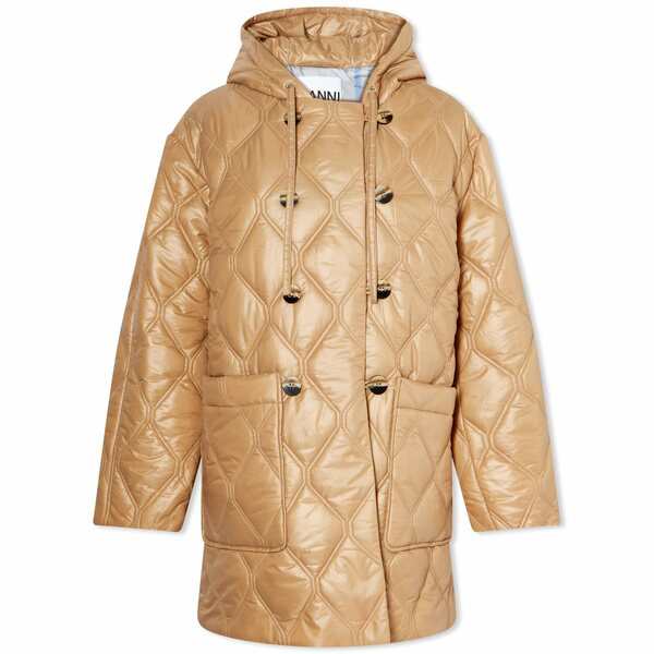 ガニー レディース ジャケット＆ブルゾン アウター GANNI Shiny Quilt Hooded Jacket Neutrals｜au PAY  マーケット