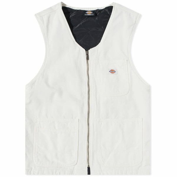 ディッキーズ メンズ ベスト トップス Dickies Duck Canvas Smr Vest White