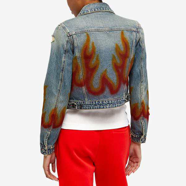 20SS】Palm Angels Burning Denimジャケット - Gジャン/デニムジャケット