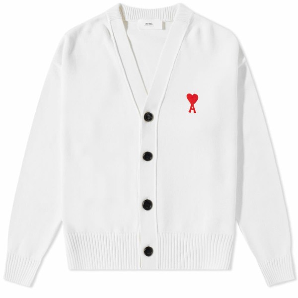 アミ メンズ カーディガン アウター AMI Small A Heart Cardigan White