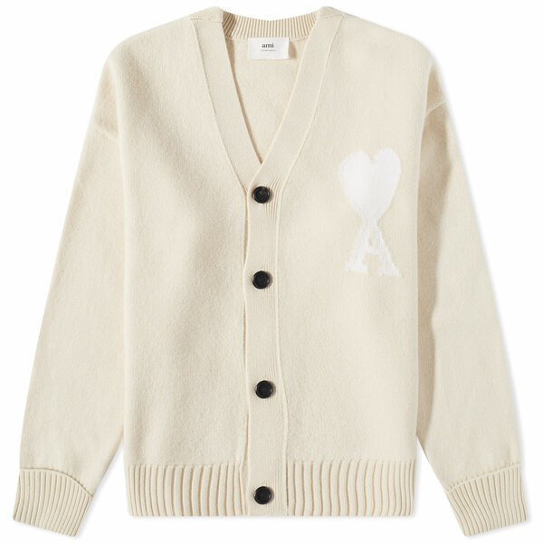 アミ メンズ カーディガン アウター AMI Tonal Large A Heart Cardigan Neutrals｜au PAY マーケット