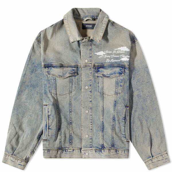 リプレゼント メンズ ジャケット＆ブルゾン アウター Represent Storms In Heaven Denim Jacket Blue｜au  PAY マーケット