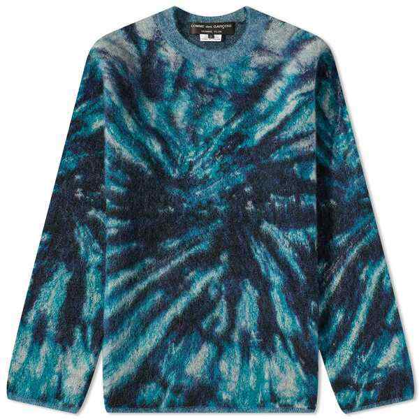 コムデギャルソン メンズ ニット&セーター アウター Comme des Garons Homme Plus Mohair Tie Dye Print  Crew Knit Blue｜au PAY マーケット