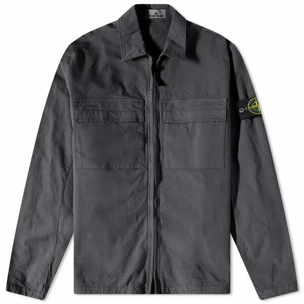 ストーンアイランド メンズ ジャケット＆ブルゾン アウター Stone Island Supima Cotton Twill Stretch-TC  Zip Shirt Jacket Grey｜au PAY マーケット