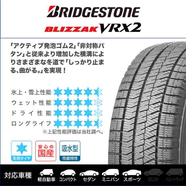 スタッドレスタイヤ ホイール4本セット トピー LVF II ガンメタ 14インチ 4.5J ブリヂストン BLIZZAK ブリザック VRX2 165 /65R14 79Q の通販はau PAY マーケット - カーポートマルゼン