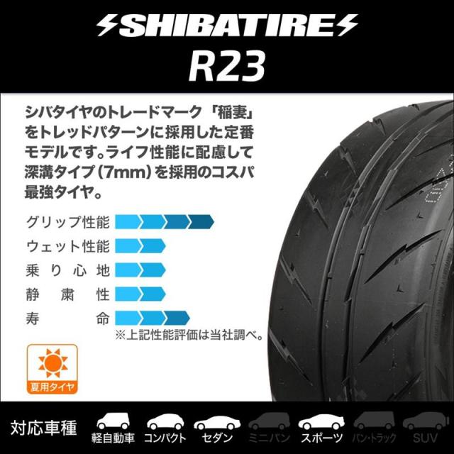 MID ホイールズ DOD ウシャリントバリ 14インチ 4.5J SHIBATIRE シバタイヤ 200R (R23) 165/60R14 サマータイヤ ホイール4本セット