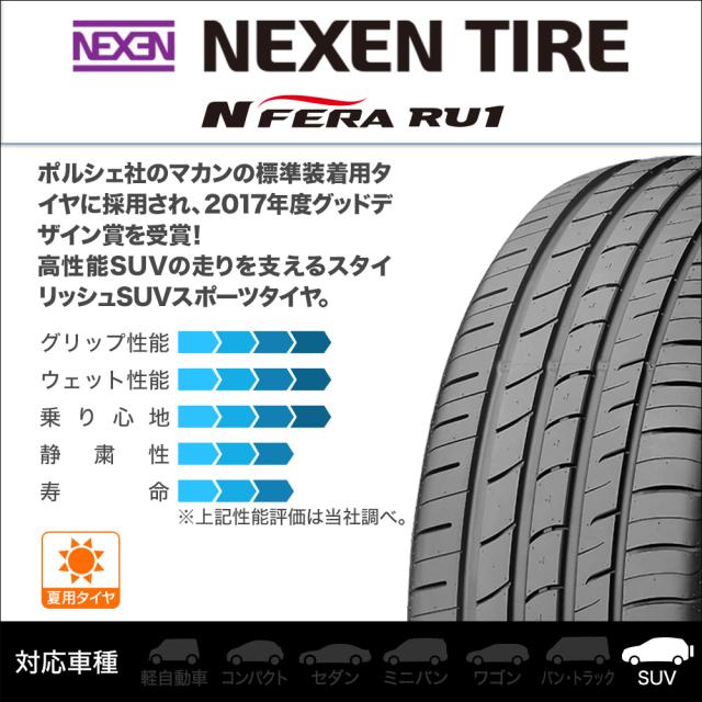 ウェッズ ヴェルヴァ ワンダー 19インチ 7.0J NEXEN ネクセン N FERA RU1 225/55R19 サマータイヤ ホイール4本セット_1