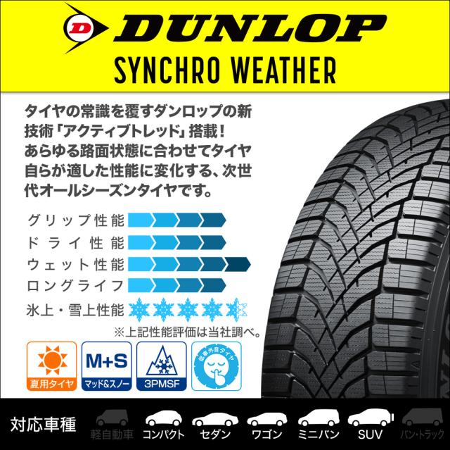 ウェッズ ジョーカー スピリッツ 17インチ 7.0J ダンロップ SYNCHRO WEATHER シンクロウェザー  225/60R17 サマータイヤ ホイール4本セット