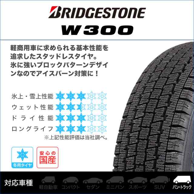 BADX D,O,S(DOS) SE-10R plus メタリックグレー 12インチ 4.0J ブリヂストン W 300 145/80R12  80/78N スタッドレスタイヤ ホイール4本セの通販はau PAY マーケット カーポートマルゼン au PAY マーケット－通販サイト